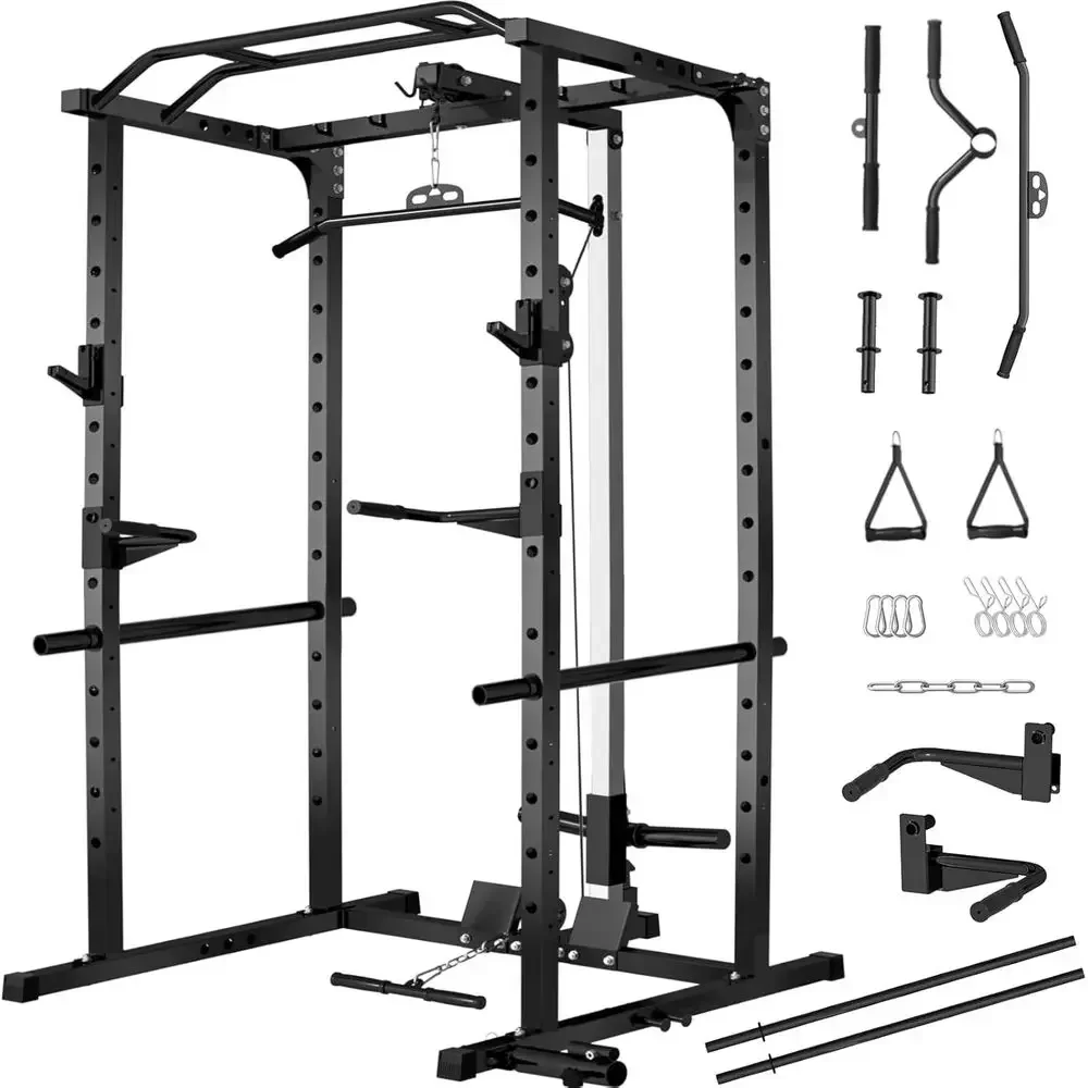 Lat Pulldown Cable - 2000LBS Capacity Power Rack with Lat