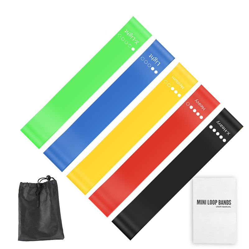 Home Gym Furniture - 5Pcs TPE Resistance Bands Set with