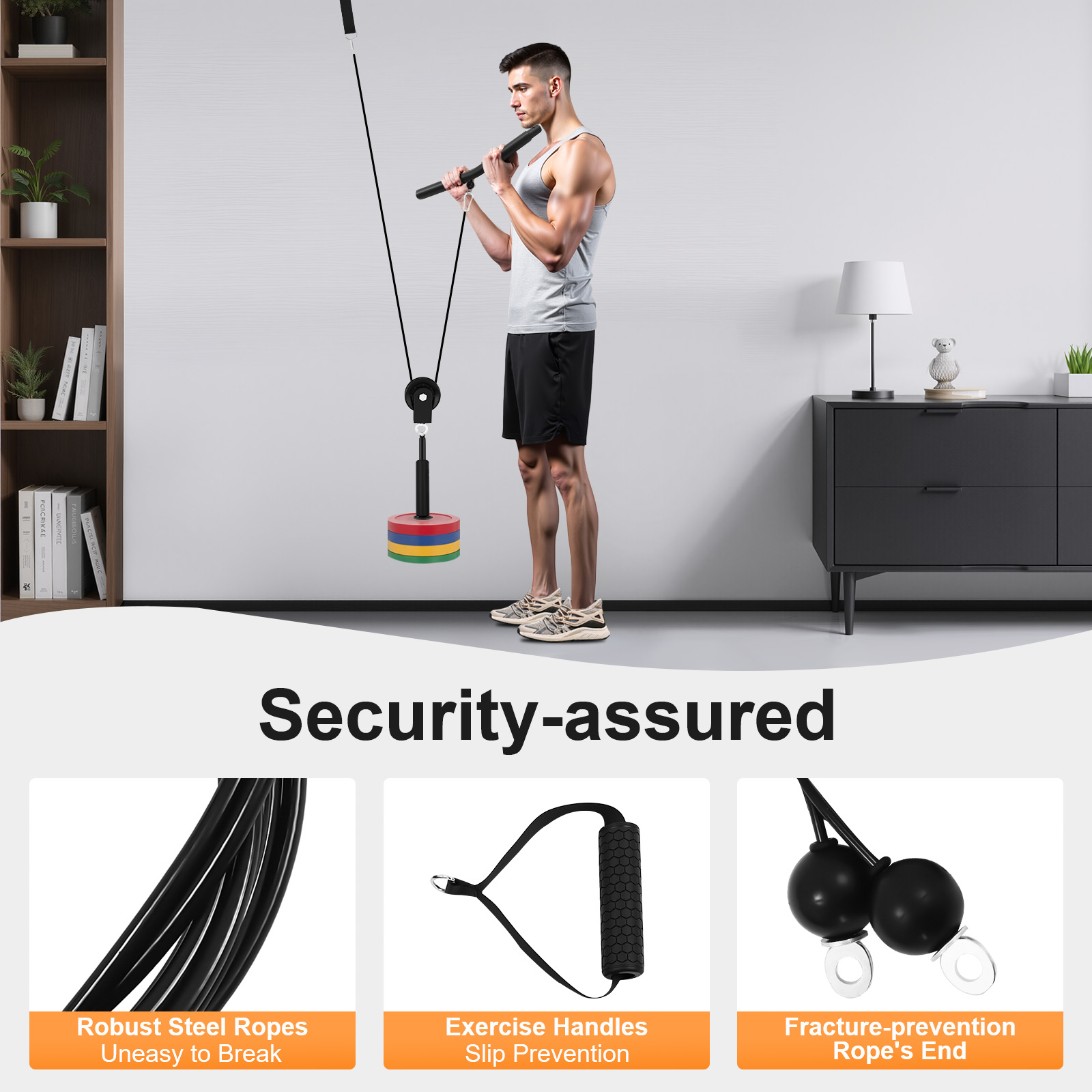 Home Gym Cable Machine - 120kg Cable Pull Fitness System, Gym