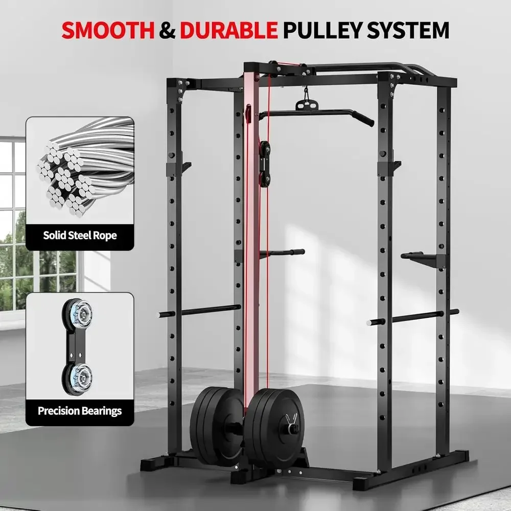 2000LBS Capacity Power Rack wi - огляд і ціна Lat Pulldown Cable