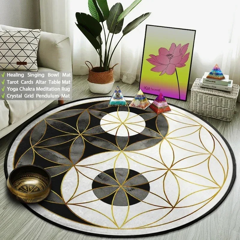 Yin Yang Taiji Round Rug Flowe - огляд і ціна Home Gym Furniture